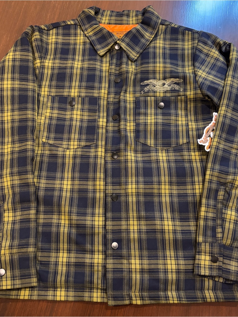 Anti- Hero Green and Yellow Plaid Snap Button-Front Shirt Jacket